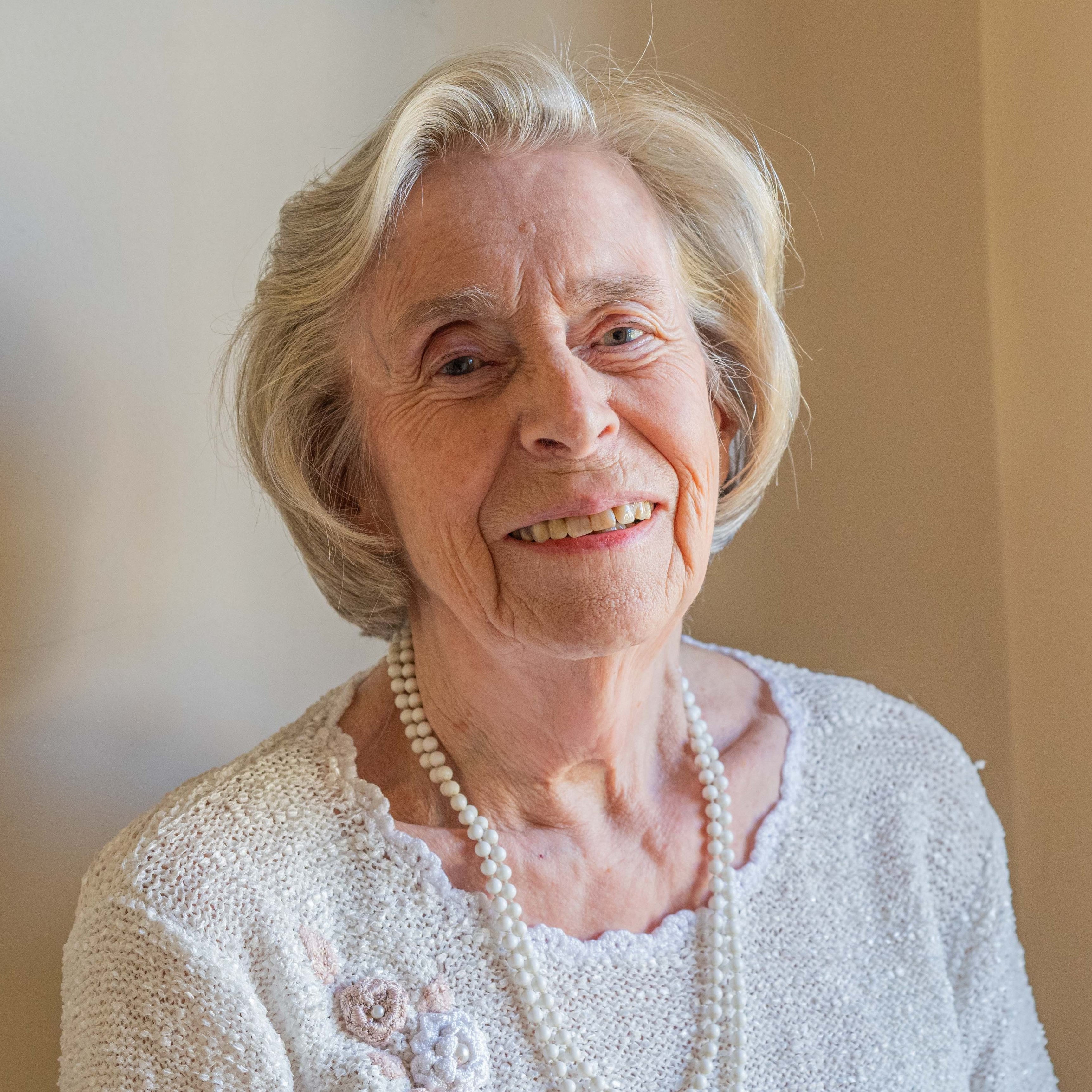 Joan smiling